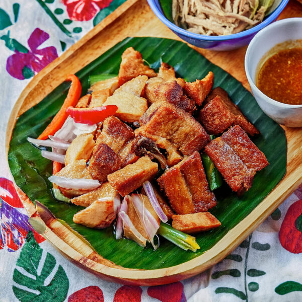 LECHON KAWALI WITH PAPAYA SALAD