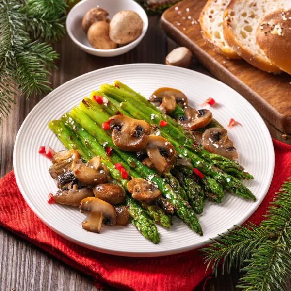 SAUTEED ASPARAGUS WITH MUSHROOM